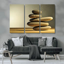 Fluvial Zen Stones Canvas Wall Art Print