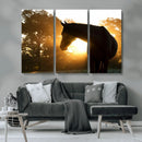 Horse at Sunset Wall Art Animal Canvas Print