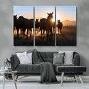 Horse Herd Wall Art Animal Canvas Print