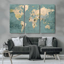 Classic World Map Canvas Print – Framed Vintage Map Wall by MyGreatCanvas | Canvas Wall Art Prints | Photo Prints & Wall Decor