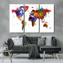 World Map Canvas Print – Detailed Map of the World Wall Art