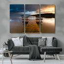 Serene Lake Pier at Sunset Canvas Print | Landscape Canvas