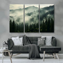 Captivating Misty Forest Wall Art Premium Canvas Print a