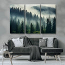 Captivating Misty Forest Wall Art Premium Canvas Print a