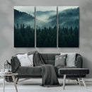 Captivating Misty Forest Wall Art Premium Canvas Print,