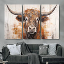 Vintage Scottish Highland Cow Cattle Art, Scottish Highland