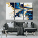 Gold Marble Art - Abstract Geode Gold And Blue Marble Shape