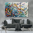 Modern Abstract Fish Shoal Wall Art Canvas Print, Colorful by MyGreatCanvas | Canvas Wall Art Prints | Photo Prints & Wall Decor