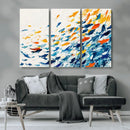 Abstract Fish Shoal Wall Art Canvas Print, Colorful Fish