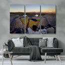 Dodger Stadium Sunset Game Triple Canvas Wall Art - Los