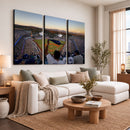 Dodger Stadium Sunset Game Triple Canvas Wall Art - Los