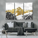 Gold Abstract Mountains Wall Art Print on Canvas, Nature