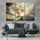 Gold Floral Wall Art Canvas Print, Framed Modern Flower Art by MyGreatCanvas | Canvas Wall Art Prints | Photo Prints & Wall Decor