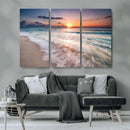 Sunset Beach Wall Art – Soothing Coastal Landscape, Ready to