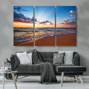 Golden Hour Beach Sunset Wall Art | Canvas Print | Ready to