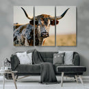 Texas Bull Longhorn Wall Art Canvas Print for Farm House by MyGreatCanvas | Canvas Wall Art Prints | Photo Prints & Wall Decor