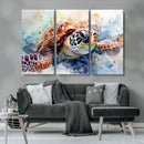 Watercolor Sea Turtle Wall Art Canvas Print - Vibrant Ocean