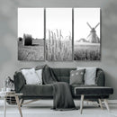 Vintage Farmhouse Black and White Triptych Wall Art – Giclee