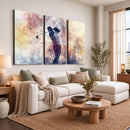 Abstract Watercolor Golf Player Wall Art Canvas Print