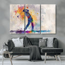 Watercolor Golf Swing Wall Art Canvas Print | Vibrant