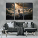 Jesus Walking on Water Wall Art Canvas Print - Religious