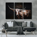 Texas Longhorn Wall Art Canvas Print | Western Ranch Decor |