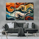 Abstract Wave Wall Art | Ready to Hang Framed Canvas Print |