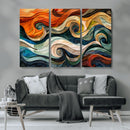 Abstract Wave Wall Art | Ready to Hang Framed Canvas Print |