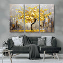 Golden Tree Canvas Print | Abstract Wall Art for Modern