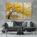 Yellow Blossom Tree Canvas Wall Art - Floral Abstract Modern