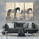 Vintage Horses Wall Art Canvas Print