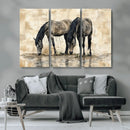 Chinese Style Abstract Black Horses Wall Art Canvas Print - by MyGreatCanvas | Canvas Wall Art Prints | Photo Prints & Wall Decor