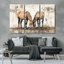 Vintage Horses Wall Art | Ready to Hang and Framed Triptych by MyGreatCanvas | Canvas Wall Art Prints | Photo Prints & Wall Decor