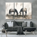 Chines Ink Style Vintage Horses Wall Art Canvas Print for by MyGreatCanvas | Canvas Wall Art Prints | Photo Prints & Wall Decor