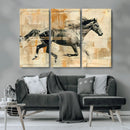 Chines Style Running Horse Western Wall Art | Farmhouse Wall by MyGreatCanvas | Canvas Wall Art Prints | Photo Prints & Wall Decor