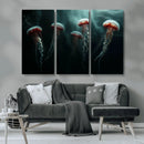 Abstract Jellyfish Wall Art Canvas Print