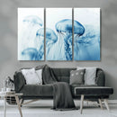 Blue Jellyfish Wall Art Canvas Print