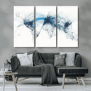 Flight Route Map Wall Art Canvas Print, Abstract Air Traffic