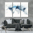 Flight Route Map Wall Art Canvas Print, Abstract Air Traffic