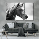 Horse Canvas Print - Winter Horse Snow Wall Art Canvas Print