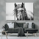 Western Wall Art | Black and White Winter Horse Wall Art | by MyGreatCanvas | Canvas Wall Art Prints | Photo Prints & Wall Decor