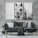White Horse Wall Art | Ready to Hang and Framed | Winter