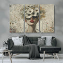 Abstract Floral Women Patel Wall Art Canvas Print