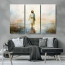 Framed Jesus Walking on Water Wall Art - 3-Panel Christian