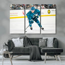 San Jose Sharks Ice Hockey Player Wall Art Canvas Print
