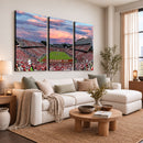 Carter-Finley Stadium Art Sunset Game Triple Canvas Wall Art