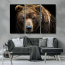 Grizzly Brown Bear Canvas Wall Art, Wildlife Animal Canvas