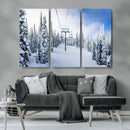 Winter Ski Lift Wall Art Print - Landscape Wall Art | Snowy