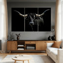 Texas Black Longhorn Bull Wall Art Canvas Print - Western by MyGreatCanvas | Canvas Wall Art Prints | Photo Prints & Wall Decor