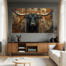 Longhorn Texas Cow Bull Wall Art | Rustic Farmhouse Canvas by MyGreatCanvas | Canvas Wall Art Prints | Photo Prints & Wall Decor